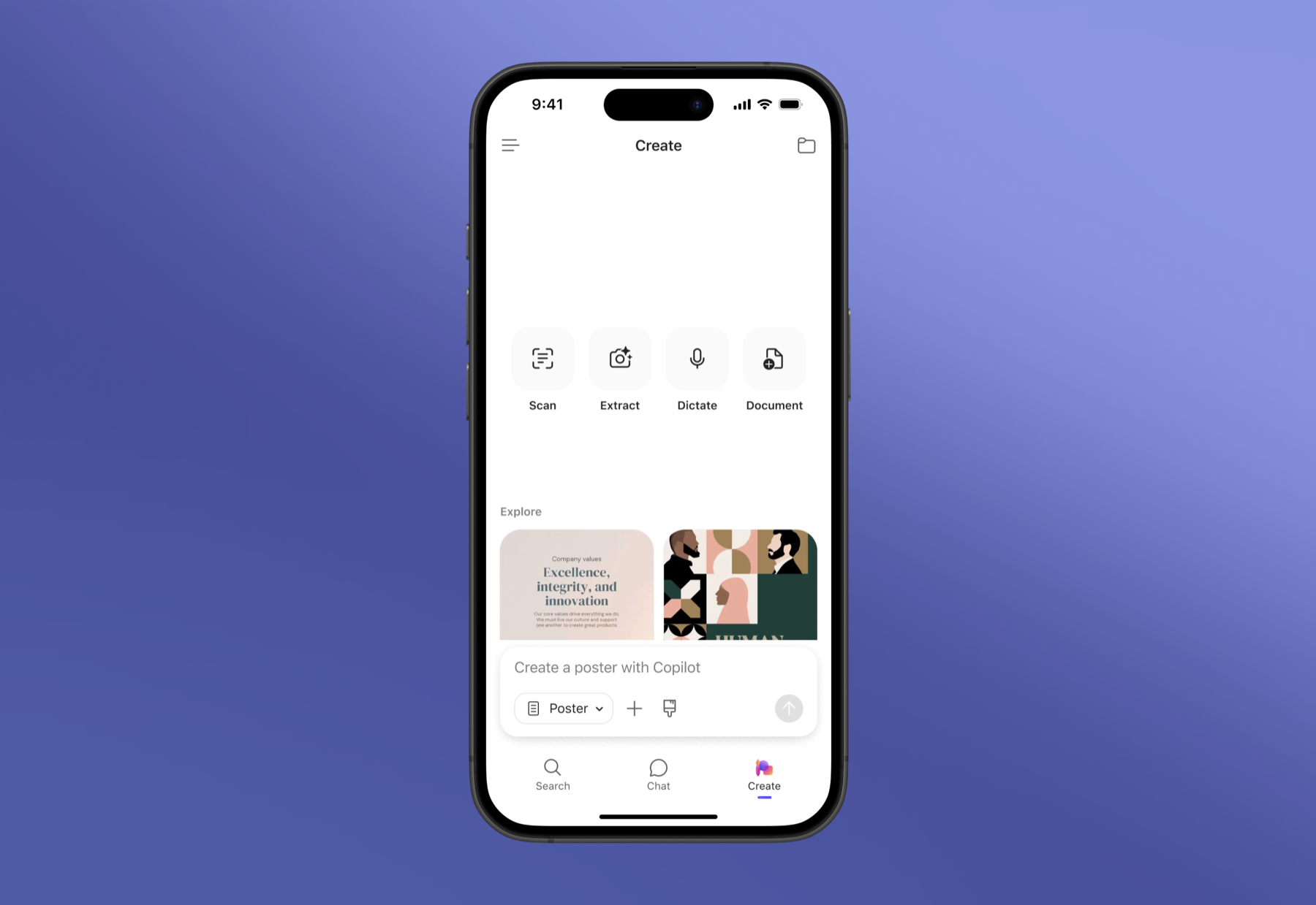 Create in Copilot Mobile
