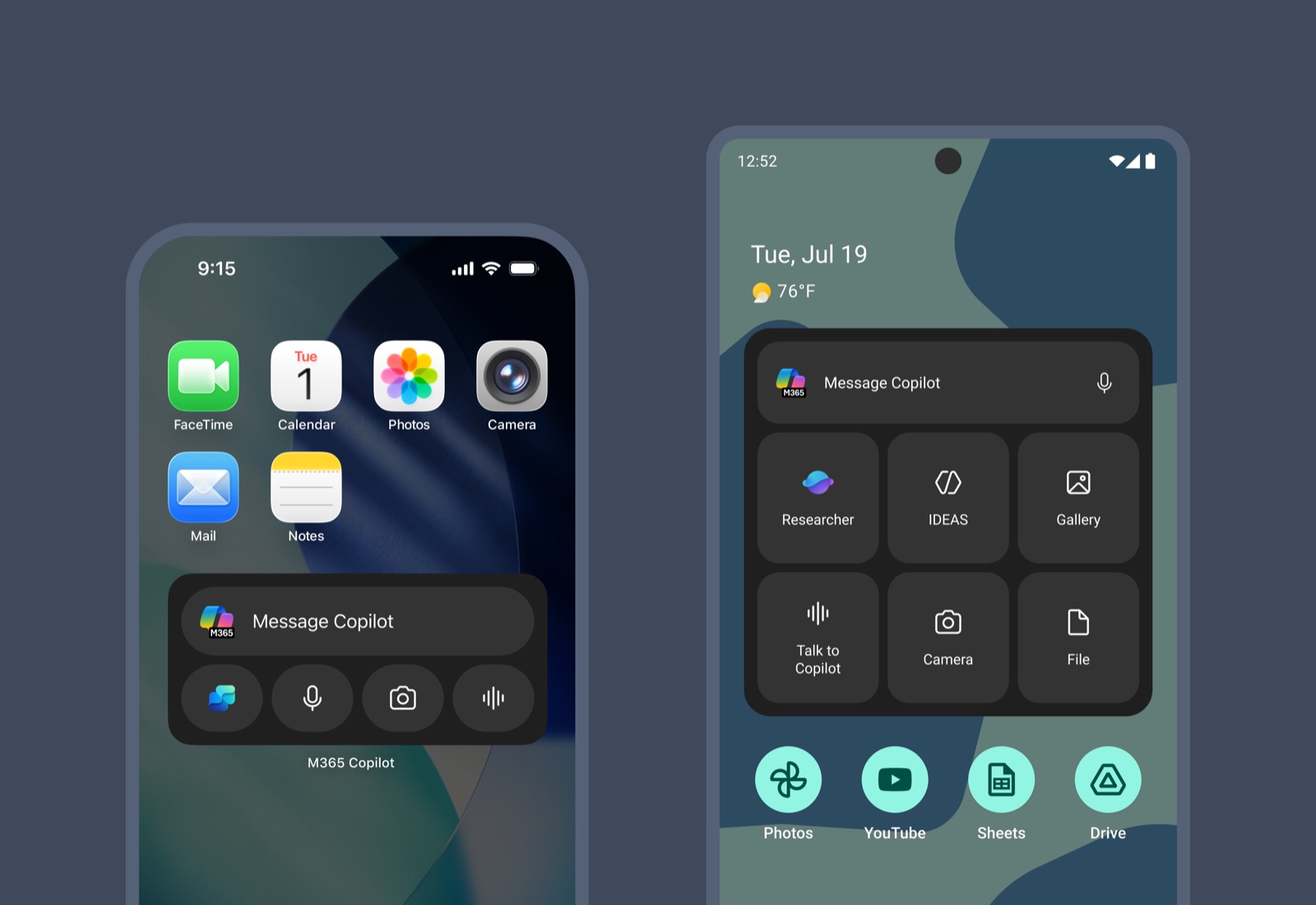 Copilot widgets and OS surfaces